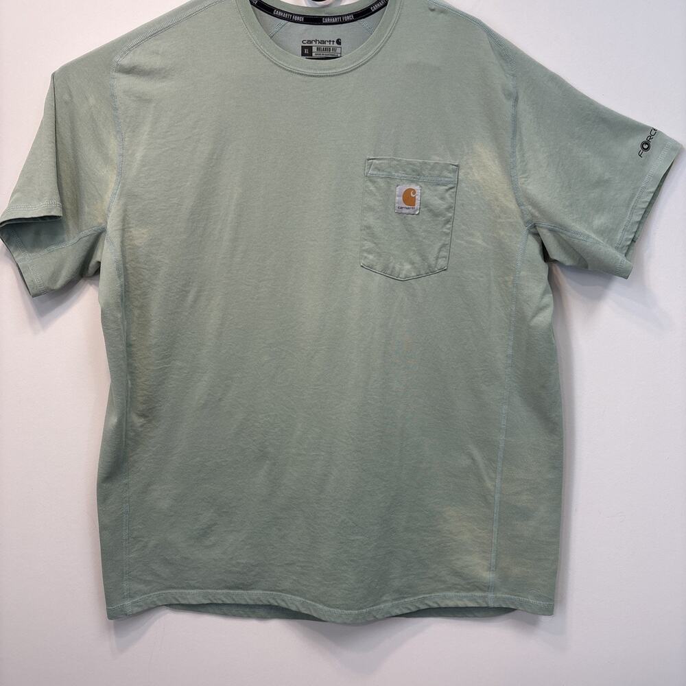 Carhartt Force Pocket T-Shirt Men’s XL Faded Sage Green Relaxed Fit Workwear Tee